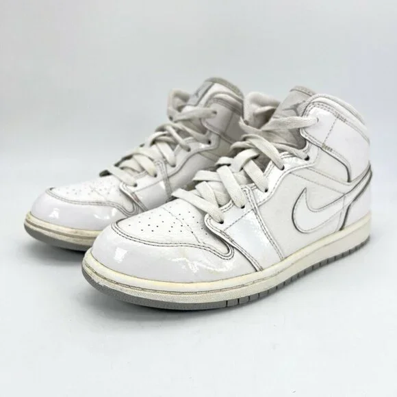 Nike Jordan 1 Phat White Wolf Grey Youth Sneaker Shoes 364772 102 Size 3 Y - Picture 1 of 12